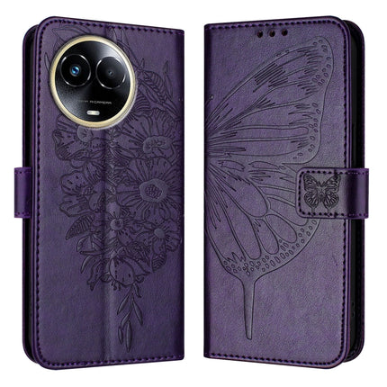 Embossed Butterfly Leather Phone Case, For Realme C67 4G Global, For Realme C67 5G India/Narzo 60x Global, For Realme 11 4G Global