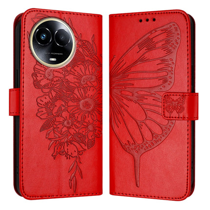 Embossed Butterfly Leather Phone Case, For Realme C67 4G Global, For Realme C67 5G India/Narzo 60x Global, For Realme 11 4G Global