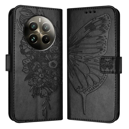 Embossed Butterfly Leather Phone Case, For Realme 12 5G Global, For Realme Note 50 4G Global / C51 4G, For Realme 12 Pro 5G / 12 Pro+ 5G Global