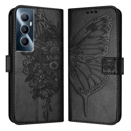 Embossed Butterfly Leather Phone Case, For Realme Narzo 60 Pro Global, For Realme C65 4G Global, For Realme C33 2022 / C33 2023 Global