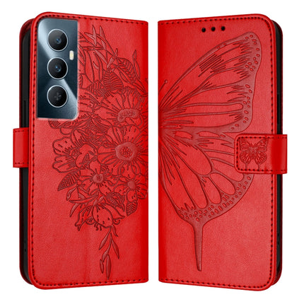 Embossed Butterfly Leather Phone Case, For Realme Narzo 60 Pro Global, For Realme C65 4G Global, For Realme C33 2022 / C33 2023 Global