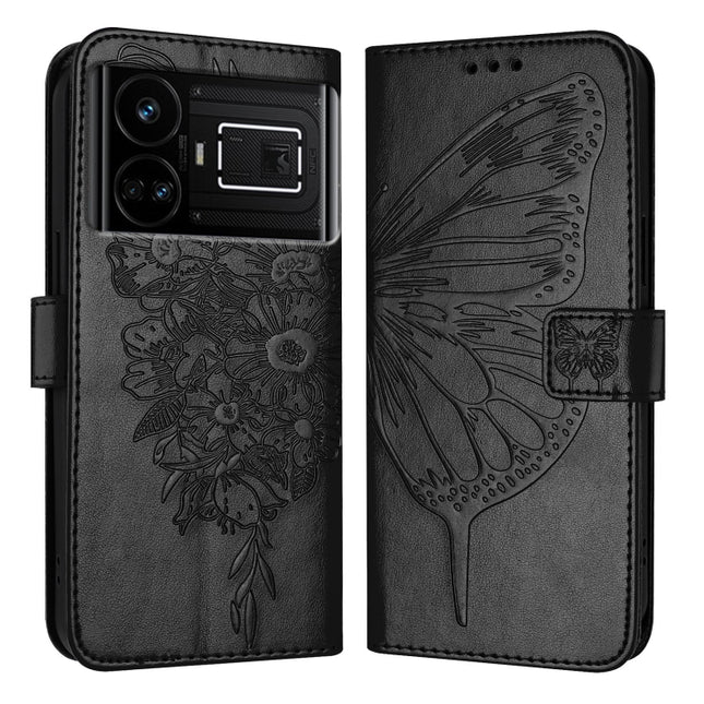 Embossed Butterfly Leather Phone Case, For Realme GT5 240W / GT5 5G, For Realme 11 5G Global / 11X 5G, For Realme C53 India/Narzo N53 4G Global
