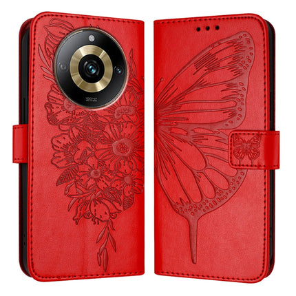 Embossed Butterfly Leather Phone Case, For Realme Narzo 60 Pro Global, For Realme C65 4G Global, For Realme C33 2022 / C33 2023 Global