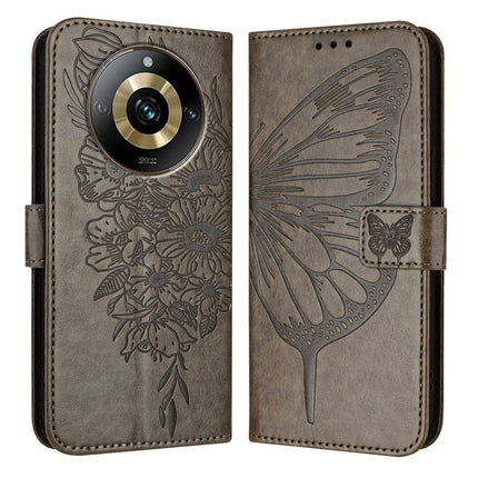Embossed Butterfly Leather Phone Case, For Realme Narzo 60 Pro Global, For Realme C65 4G Global, For Realme C33 2022 / C33 2023 Global