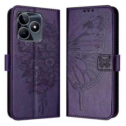 Embossed Butterfly Leather Phone Case, For Realme 12 5G Global, For Realme Note 50 4G Global / C51 4G, For Realme 12 Pro 5G / 12 Pro+ 5G Global