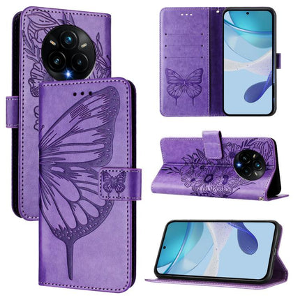 Embossed Butterfly Leather Phone Case, For Realme Narzo 80 Pro / 14 Pro 5G India, For Realme 14 5G Global / P3 5G India, For Realme 14 Pro+