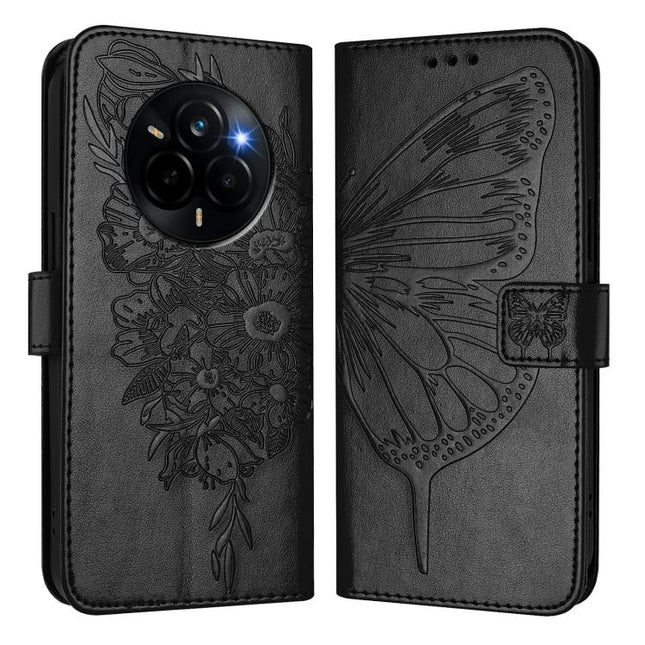 Embossed Butterfly Leather Phone Case, For Realme Narzo 80 Pro / 14 Pro 5G India, For Realme 14 5G Global / P3 5G India, For Realme 14 Pro+
