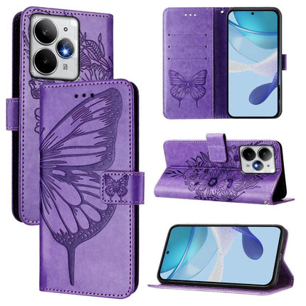 Embossed Butterfly Leather Phone Case, For Realme C71 4G Global, For Realme Neo7 Turbo 5G, For Realme V70 / 14x Global / C75 5G