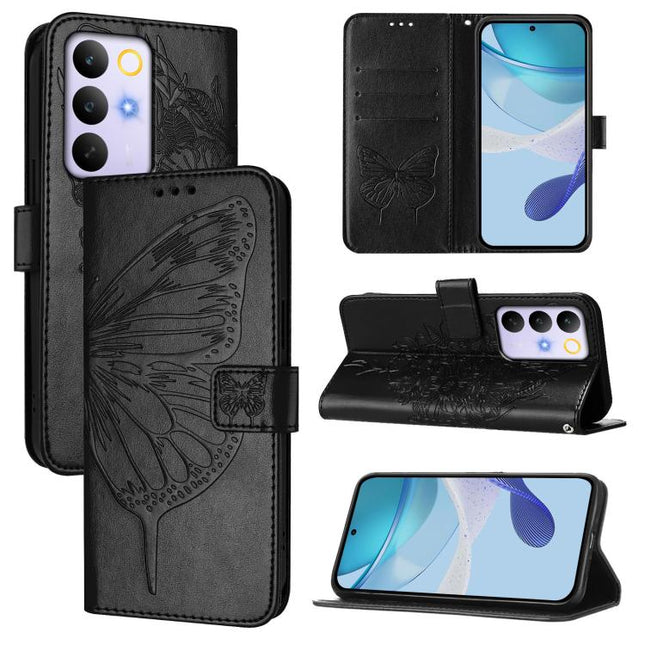 Embossed Butterfly Leather Phone Case, For Realme C85 5G / 15x 5G India, For Realme P4 Pro 5G, For Realme P4