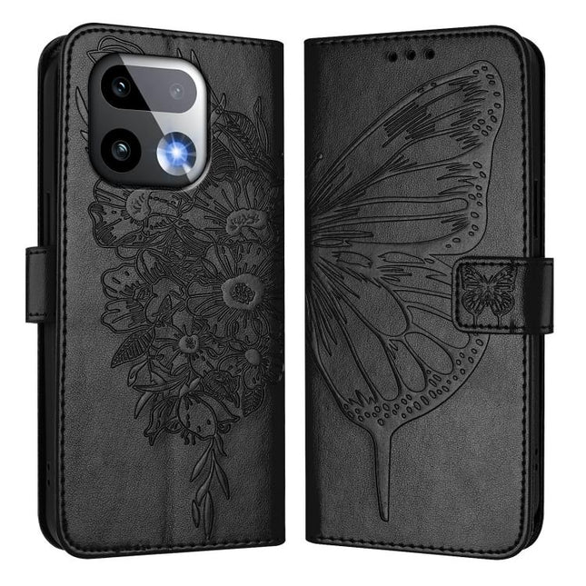 Embossed Butterfly Leather Phone Case, For Realme 16 Pro+ 5G Global, For Realme 16 Pro 5G Global, For Realme Note 70 4G / 70T 4G