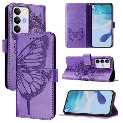 Embossed Butterfly Leather Phone Case, For Realme P4x 5G / OnePlus Nord CE6 Lite, For Realme 16T 5G Global, For Realme C100 5G / C85 5G Global