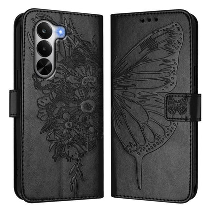 Embossed Butterfly Leather Phone Case, For Realme P4x 5G / OnePlus Nord CE6 Lite, For Realme 16T 5G Global, For Realme C100 5G / C85 5G Global