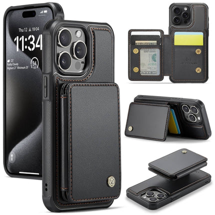 JEEHOOD J05 Business Magnetic Style RFID Leather Phone Case, For iPhone 16 Pro, For iPhone 16 Plus, For iPhone 16, For iPhone 15 Pro Max