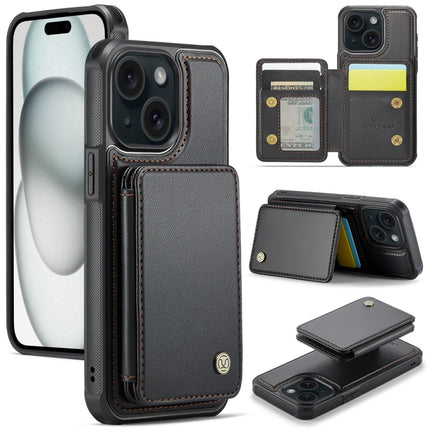 JEEHOOD J05 Business Magnetic Style RFID Leather Phone Case, For iPhone 15 Pro, For iPhone 15 Plus, For iPhone 15, For iPhone 14 Plus