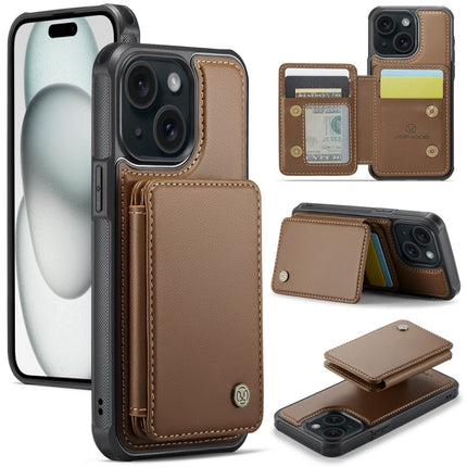 JEEHOOD J05 Business Magnetic Style RFID Leather Phone Case, For iPhone 15 Pro, For iPhone 15 Plus, For iPhone 15, For iPhone 14 Plus