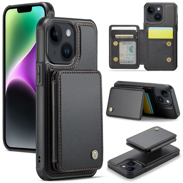 JEEHOOD J05 Business Magnetic Style RFID Leather Phone Case, For iPhone 14, For iPhone 14 Pro, For iPhone 14 Pro Max, For iPhone 13 Pro Max