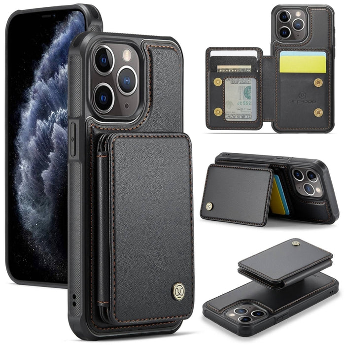 JEEHOOD J05 Business Magnetic Style RFID Leather Phone Case, For iPhone 11 Pro Max, For iPhone 11, For iPhone 11 Pro, For iPhone X / XS
