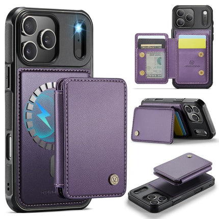 JEEHOOD J05 Business Magnetic Style RFID Leather Phone Case, For iPhone 18 Pro, For iPhone 18 Pro Max, For iPhone 17e / 16e, For iPhone 17 Pro Max