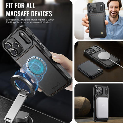 JEEHOOD J05 Business Magnetic Style RFID Leather Phone Case, For iPhone 17 Pro, For iPhone 17, For iPhone Air, For iPhone 16 Pro Max