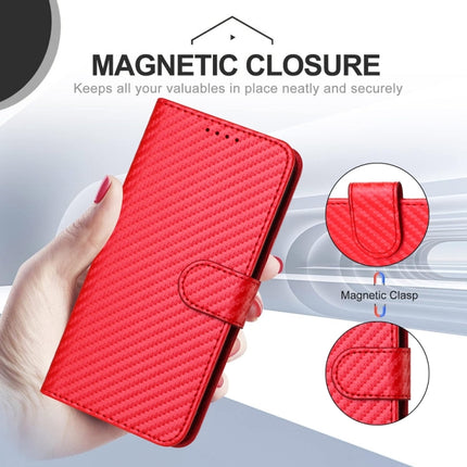YX0070 Carbon Fiber Buckle Leather Phone Case with Lanyard, For iPhone 15, For iPhone 14 Plus, For iPhone 14