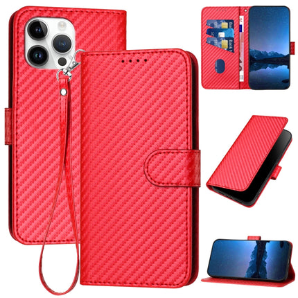 YX0070 Carbon Fiber Buckle Leather Phone Case with Lanyard, For iPhone 13 mini, For iPhone 12 / 12 Pro, For iPhone 12 Pro Max