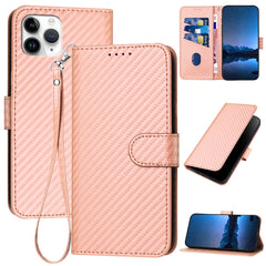 YX0070 Carbon Fiber Buckle Leather Phone Case with Lanyard, For iPhone 12 mini, For iPhone 11 Pro Max, For iPhone 11, For iPhone 11 Pro