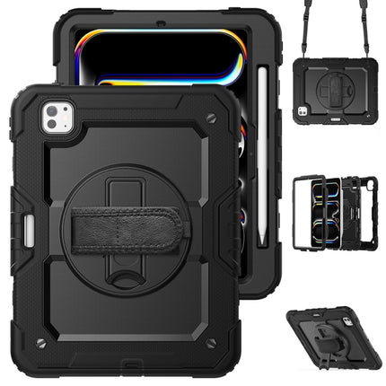 Lucky Wheel Grip Silicone Hybrid PC Tablet Case with Shoulder Strap, For iPad Pro 11 2025 / 2024