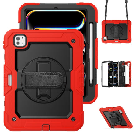 Lucky Wheel Grip Silicone Hybrid PC Tablet Case with Shoulder Strap, For iPad Pro 11 2025 / 2024