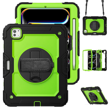 Lucky Wheel Grip Silicone Hybrid PC Tablet Case with Shoulder Strap, For iPad Pro 11 2025 / 2024