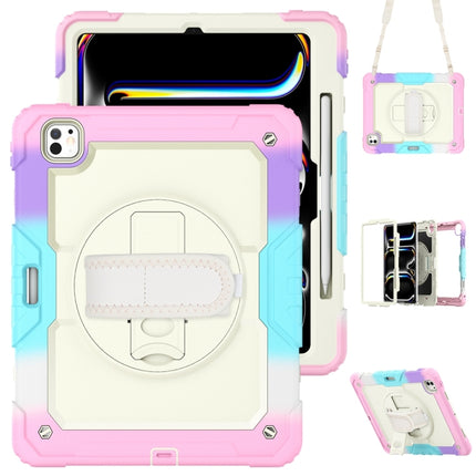 Lucky Wheel Grip Silicone Hybrid PC Tablet Case with Shoulder Strap, For iPad Pro 13 2025 / 2024