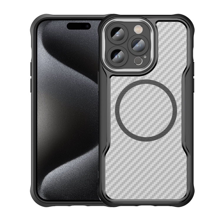Carbon Fiber Texture MagSafe Translucent Phone Case, For iPhone 16 Plus, For iPhone 16, For iPhone 15 Pro Max, For iPhone 15 Pro, For iPhone 15 Plus / 14 Plus, For iPhone 15