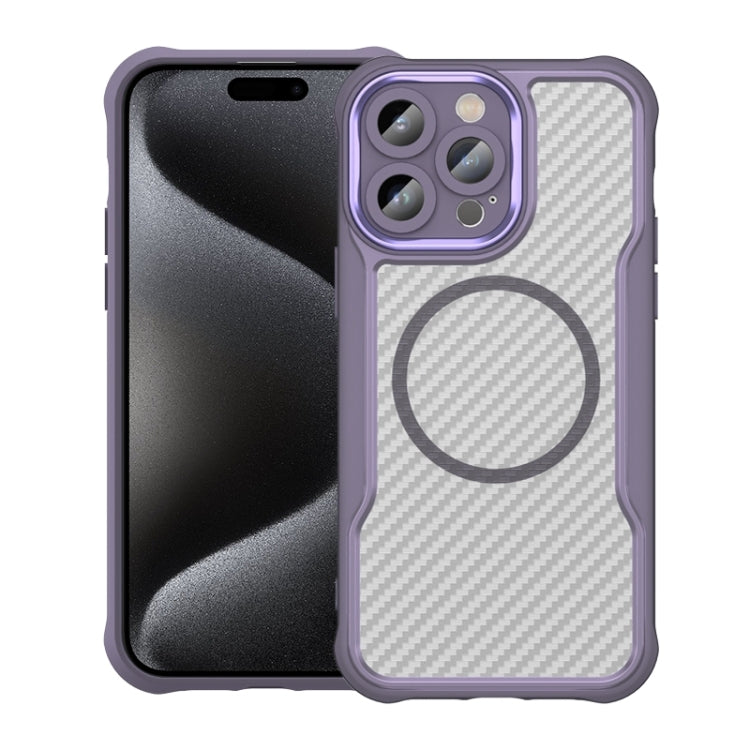 Carbon Fiber Texture MagSafe Translucent Phone Case, For iPhone 16 Plus, For iPhone 16, For iPhone 15 Pro Max, For iPhone 15 Pro, For iPhone 15 Plus / 14 Plus, For iPhone 15