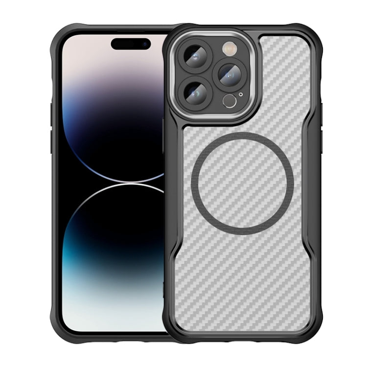 Carbon Fiber Texture MagSafe Translucent Phone Case