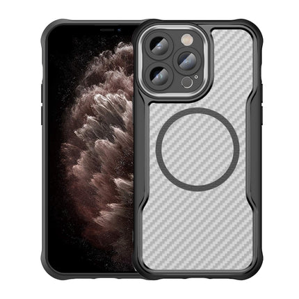 Carbon Fiber Texture MagSafe Translucent Phone Case, For iPhone 12, For iPhone 12 Pro Max, For iPhone 12 Pro, For iPhone 11 Pro Max, For iPhone 11, For iPhone 11 Pro