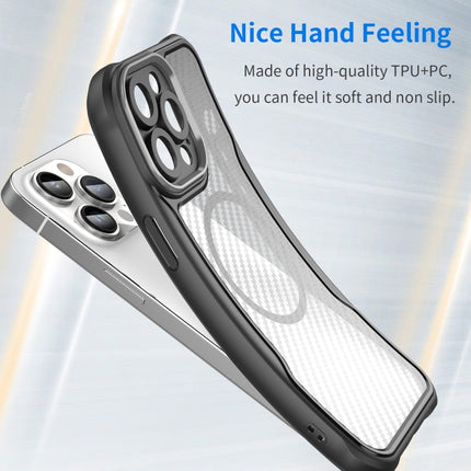 Carbon Fiber Texture MagSafe Translucent Phone Case, For iPhone 11 Pro Max, For iPhone 11, For iPhone 11 Pro