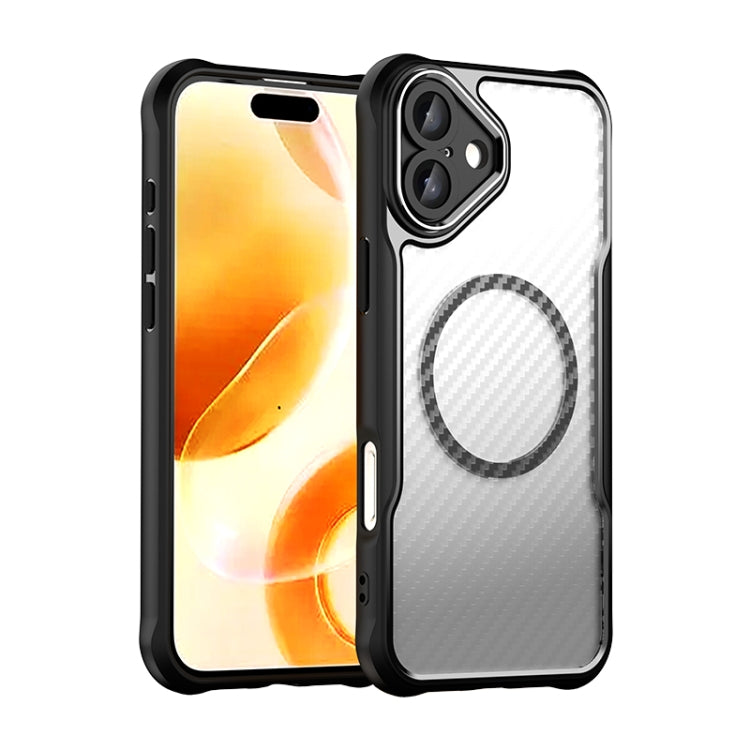 Carbon Fiber Texture MagSafe Translucent Phone Case, For iPhone 16 Plus, For iPhone 16, For iPhone 15 Pro Max, For iPhone 15 Pro, For iPhone 15 Plus / 14 Plus, For iPhone 15