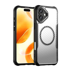 Carbon Fiber Texture MagSafe Translucent Phone Case, For iPhone 16 Plus, For iPhone 16, For iPhone 15 Pro Max, For iPhone 15 Pro, For iPhone 15 Plus / 14 Plus, For iPhone 15