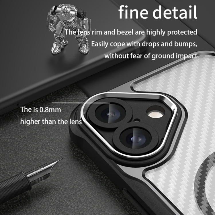 Carbon Fiber Texture MagSafe Translucent Phone Case, For iPhone 16 Plus, For iPhone 16, For iPhone 15 Pro Max, For iPhone 15 Pro, For iPhone 15 Plus / 14 Plus, For iPhone 15