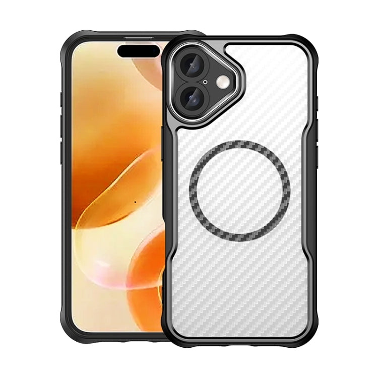 Carbon Fiber Texture MagSafe Translucent Phone Case, For iPhone 16 Plus, For iPhone 16, For iPhone 15 Pro Max, For iPhone 15 Pro, For iPhone 15 Plus / 14 Plus, For iPhone 15