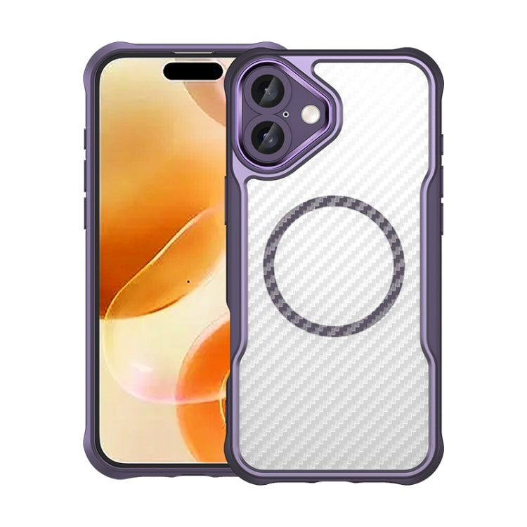 Carbon Fiber Texture MagSafe Translucent Phone Case, For iPhone 16 Plus, For iPhone 16, For iPhone 15 Pro Max, For iPhone 15 Pro, For iPhone 15 Plus / 14 Plus, For iPhone 15