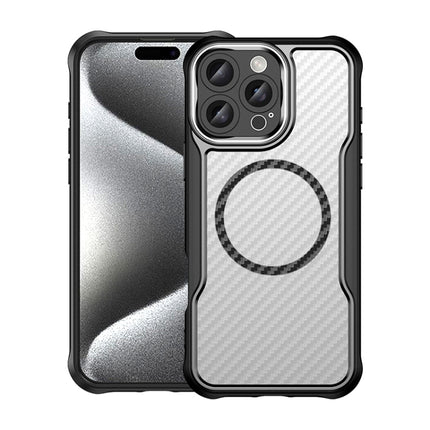 Carbon Fiber Texture MagSafe Translucent Phone Case, For iPhone 16 Pro, For iPhone 16 Plus, For iPhone 16, For iPhone 15 Pro Max, For iPhone 15 Pro, For iPhone 15 Plus / 14 Plus