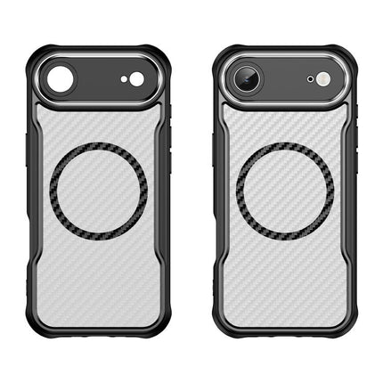 Carbon Fiber Texture MagSafe Translucent Phone Case, For iPhone 16 Pro, For iPhone 16 Plus, For iPhone 16, For iPhone 15 Pro Max, For iPhone 15 Pro, For iPhone 15 Plus / 14 Plus