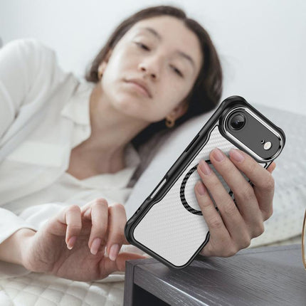 Carbon Fiber Texture MagSafe Translucent Phone Case, For iPhone 16 Pro, For iPhone 16 Plus, For iPhone 16, For iPhone 15 Pro Max, For iPhone 15 Pro, For iPhone 15 Plus / 14 Plus