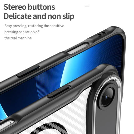 Carbon Fiber Texture MagSafe Translucent Phone Case, For iPhone 16 Pro, For iPhone 16 Plus, For iPhone 16, For iPhone 15 Pro Max, For iPhone 15 Pro, For iPhone 15 Plus / 14 Plus