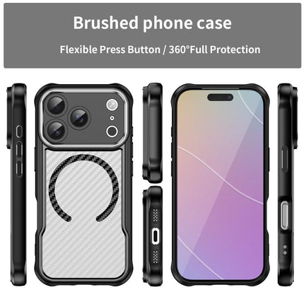 Carbon Fiber Texture MagSafe Translucent Phone Case, For iPhone 17e / 16e, For iPhone 17 Pro Max, For iPhone 17 Pro, For iPhone 17, For  iPhone Air, For iPhone 16 Pro Max