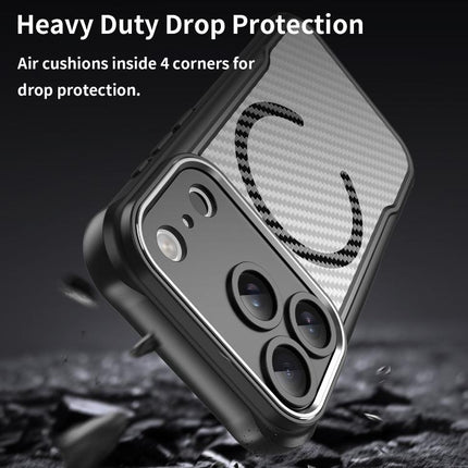 Carbon Fiber Texture MagSafe Translucent Phone Case, For iPhone 17e / 16e, For iPhone 17 Pro Max, For iPhone 17 Pro, For iPhone 17, For  iPhone Air, For iPhone 16 Pro Max