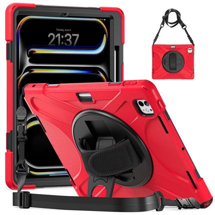 Rotatable Holder Silicone Hybrid PC Tablet Case with Shoulder Strap, For iPad Air 13 2026 / 2025 / 2024, For iPad Air 11 2026 / 2025 / 2024, For iPad Pro 13 2025 / 2024