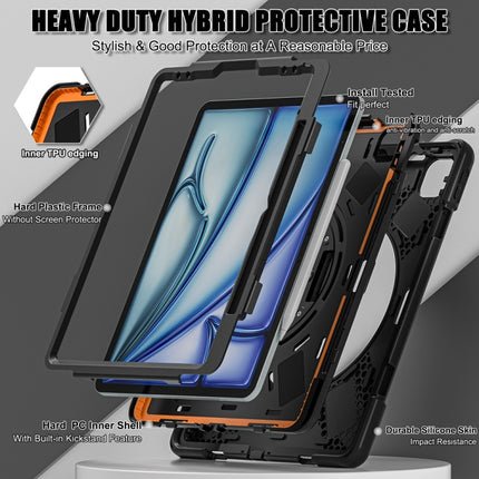 Rotatable Holder Silicone Hybrid PC Tablet Case with Shoulder Strap, For iPad Air 13 2026 / 2025 / 2024, For iPad Air 11 2026 / 2025 / 2024, For iPad Pro 13 2025 / 2024
