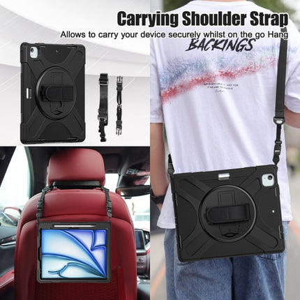 Rotatable Holder Silicone Hybrid PC Tablet Case with Shoulder Strap, For iPad Air 13 2026 / 2025 / 2024, For iPad Air 11 2026 / 2025 / 2024, For iPad Pro 13 2025 / 2024