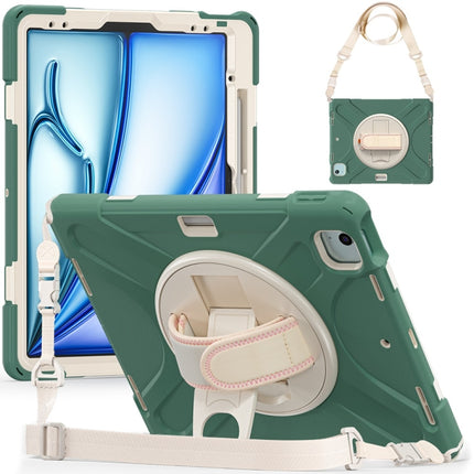 Rotatable Holder Silicone Hybrid PC Tablet Case with Shoulder Strap, For iPad Air 13 2026 / 2025 / 2024, For iPad Air 11 2026 / 2025 / 2024, For iPad Pro 13 2025 / 2024